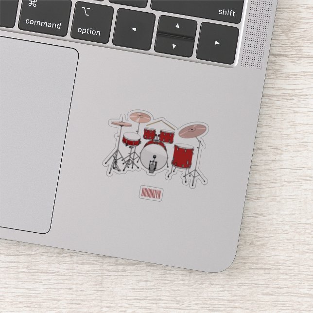 Drum kit cartoon illustration (Detail)