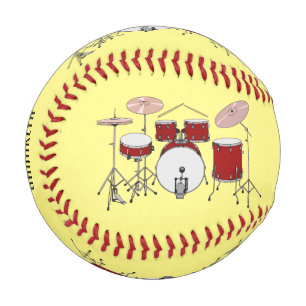 Drum kit cartoon illustration  baseball