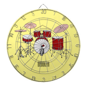 Drum kit cartoon illustration  dartboard