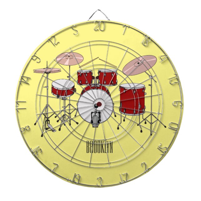 Drum kit cartoon illustration  dartboard (Front)