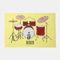 Drum kit cartoon illustration 