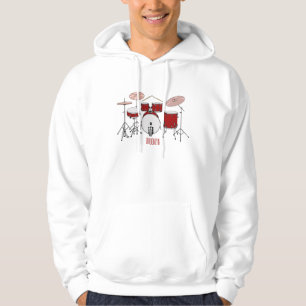 Drum kit cartoon illustration hoodie