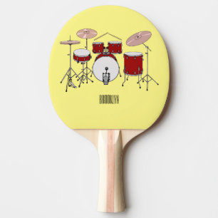 Drum kit cartoon illustration ping pong paddle