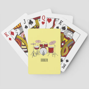 Drum kit cartoon illustration  playing cards
