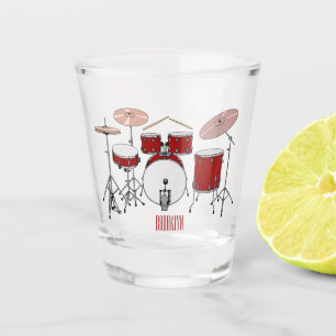 Drum kit cartoon illustration  shot glass