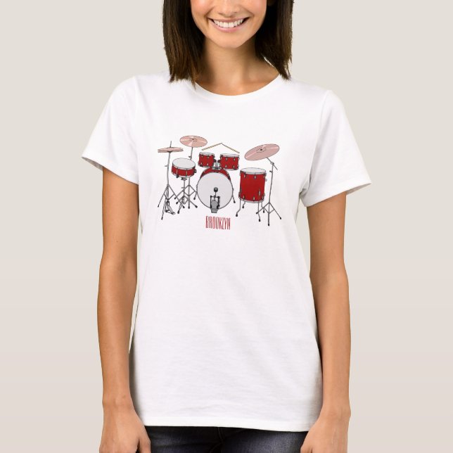 Drum kit cartoon illustration  T-Shirt (Front)