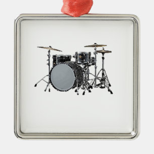 "Drum kit" design gifts and products Metal Tree Decoration