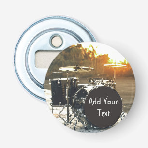 Drum Kit Drummer Rock Personalise Customise Bottle Opener