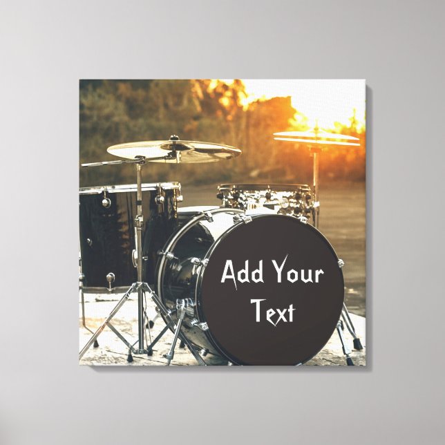 Drum Kit Drummer Rock  Personalise Customise Canvas Print (Front)
