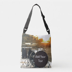 Drum Kit Drummer Rock  Personalise Customise Crossbody Bag