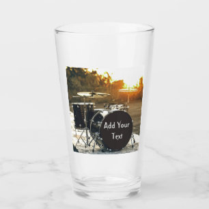 Drum Kit Drummer Rock  Personalise Customise Glass