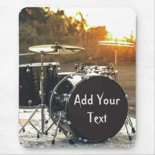 Drum Kit Drummer Rock Personalise Customise Mouse Pad