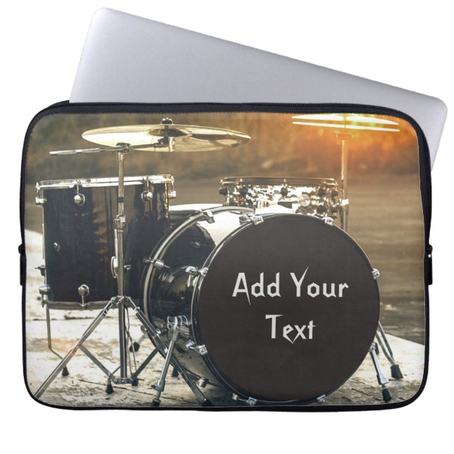 Drum Kit Drummer Rock  Personalize Customize Laptop Sleeve (Front)