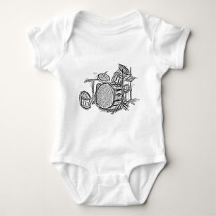 Drum kit rock band grunge baby bodysuit