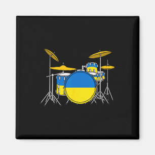 Drum Kit Ukrainian Flag Ukraine Drummer Musician  Magnet