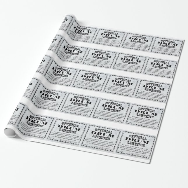 Drum License Wrapping Paper (Unrolled)