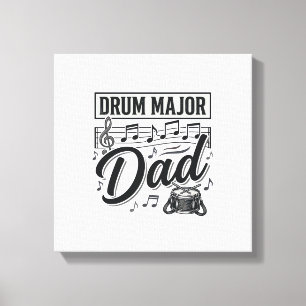 Drum Major Dad Vintage Music Shirt Design_1 Canvas Print