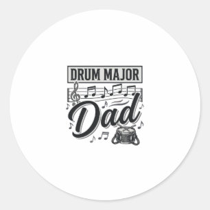 Drum Major Dad Vintage Music Shirt Design_1 Classic Round Sticker