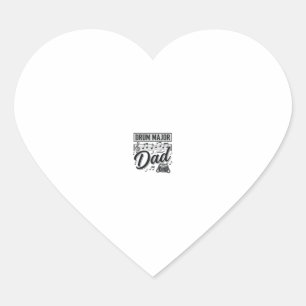 Drum Major Dad Vintage Music Shirt Design_1 Heart Sticker