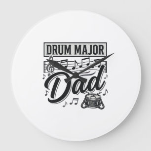 Drum Major Dad Vintage Music Shirt Design_1 Large Clock