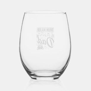 Drum Major Dad Vintage Music Shirt Design_1 Stemless Wine Glass