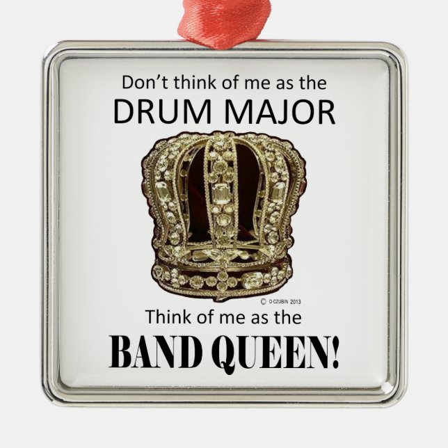 Drum Major Queen Metal Tree Decoration (Front)
