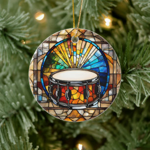 Drum Music  Ceramic Tree Decoration