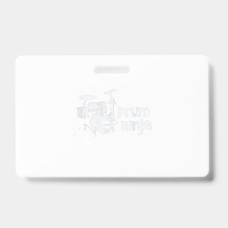 drum ninja - drums drummer musician drumset silhou ID badge
