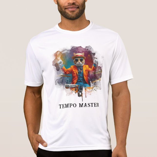 *~*  DRUM Player  Cool Cat AP91 Percussionist T-Shirt (Front)