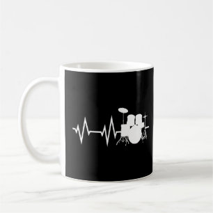 Drum Player Heartbeat Drummers Drumming   Graphic  Coffee Mug
