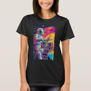 Drum Playing Astronaut Astronaut Drummer Boy Space T-Shirt