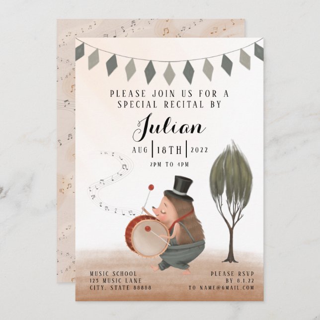 Drum Recital Invitation (Front/Back)