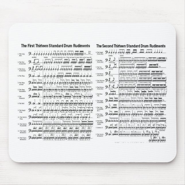 Drum Rudiments Mouse Pad (Front)