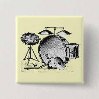 Drum Set 15 Cm Square Badge