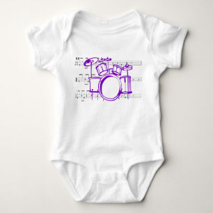 Drum Set and Music Baby Bodysuit