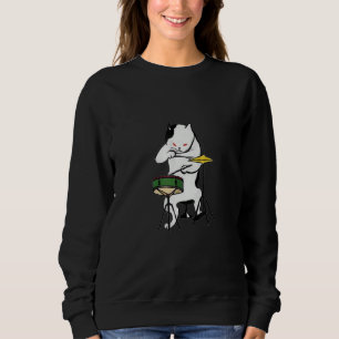 Drum Set Animal Drummer Cat Lover Funny Music Kitt Sweatshirt