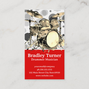 Drum Set Band Player Business Card