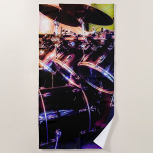 Drum Set Beach Towel
