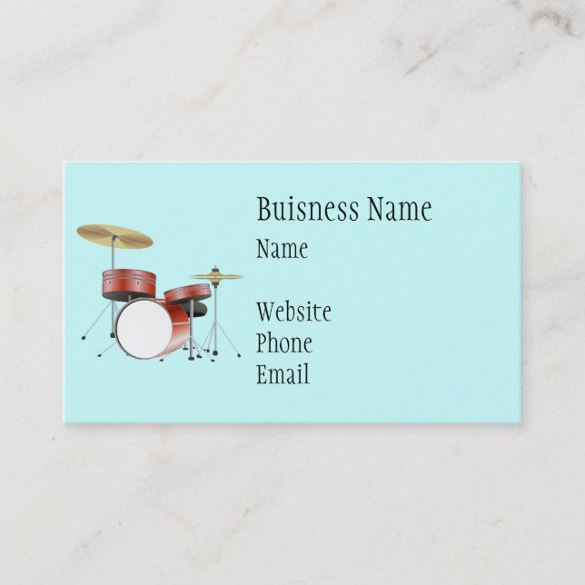 Drum Set Business Cards (Front)
