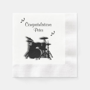 Drum Set Custom Congratulations Napkin