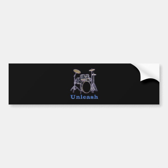 Drum set designs bumper sticker (Front)