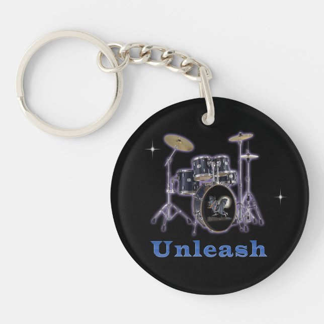 Drum set designs keychain (Front)