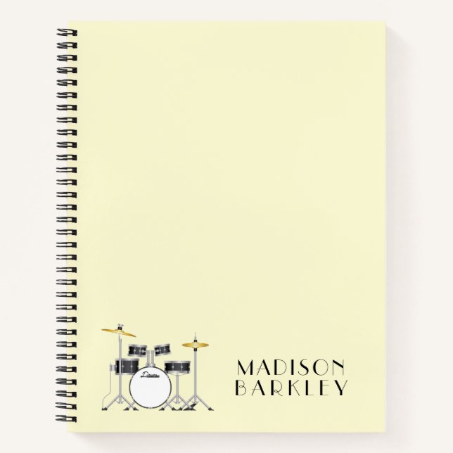 Drum Set Drummer Band Teacher Musician Notebook (Front)
