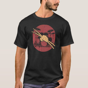 Drum Set Drumsticks Drummer Musician Drumming Vin T-Shirt