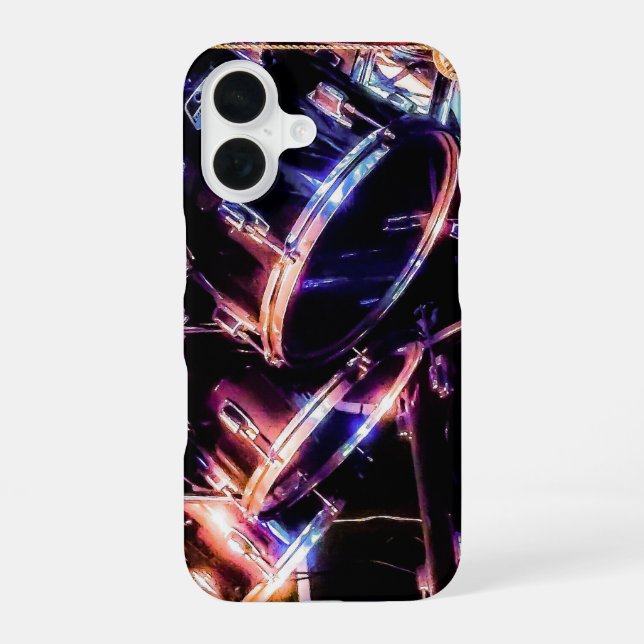 Drum Set iPhone 16 Case (Back)