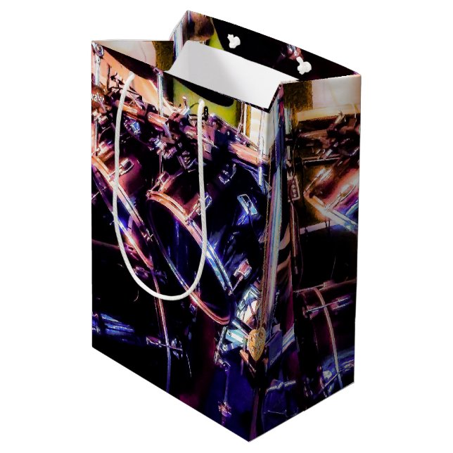 Drum Set Medium Gift Bag (Back Angled)