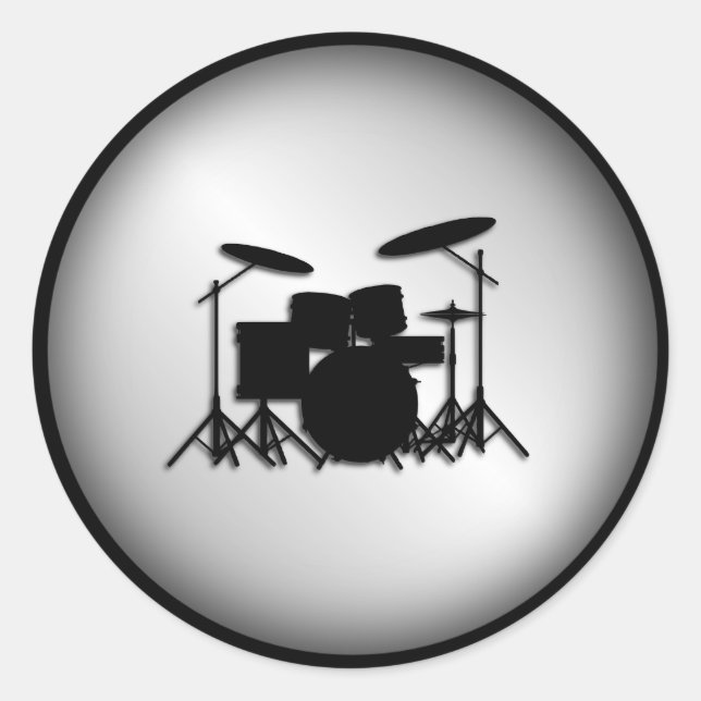 Drum Set Music Design Classic Round Sticker (Front)