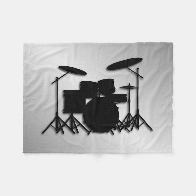 Drum Set Music Design Fleece Blanket (Front (Horizontal))