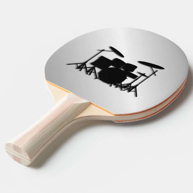 Drum Set Music Design Ping Pong Paddle (Back Angle)