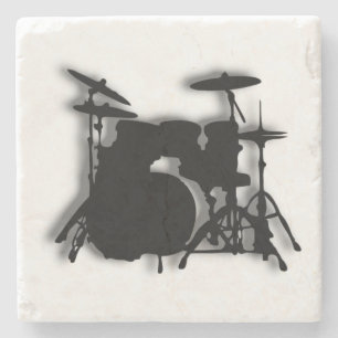 Drum Set Music Design Stone Coaster